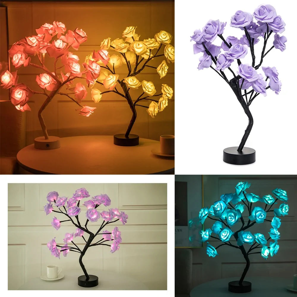 LED Rose Flower Table Lamp - SkyHavenZen llc