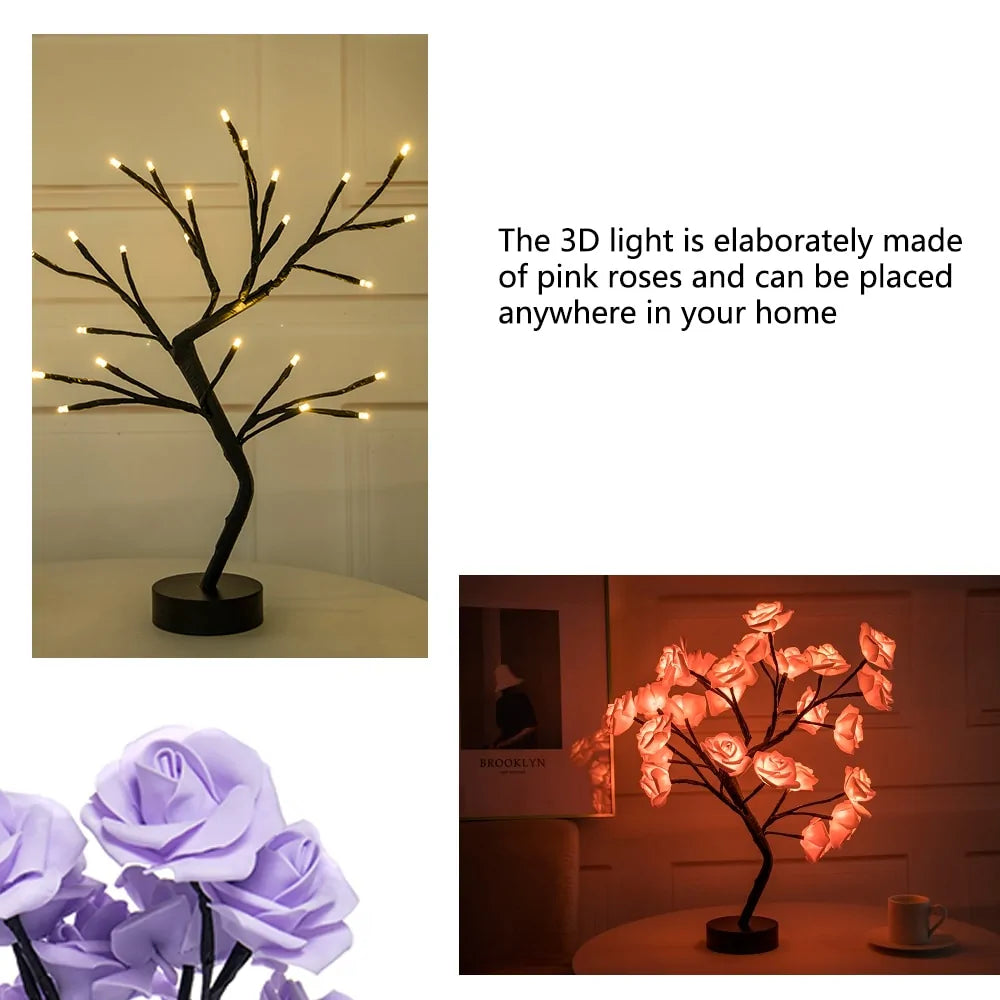 LED Rose Flower Table Lamp - SkyHavenZen llc