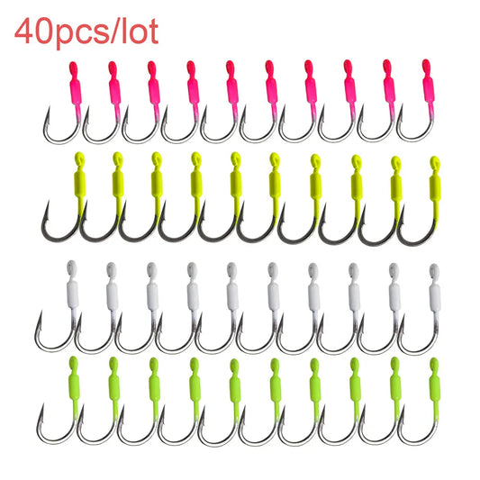 40pcs Snapper Jig Weighted Hooks
