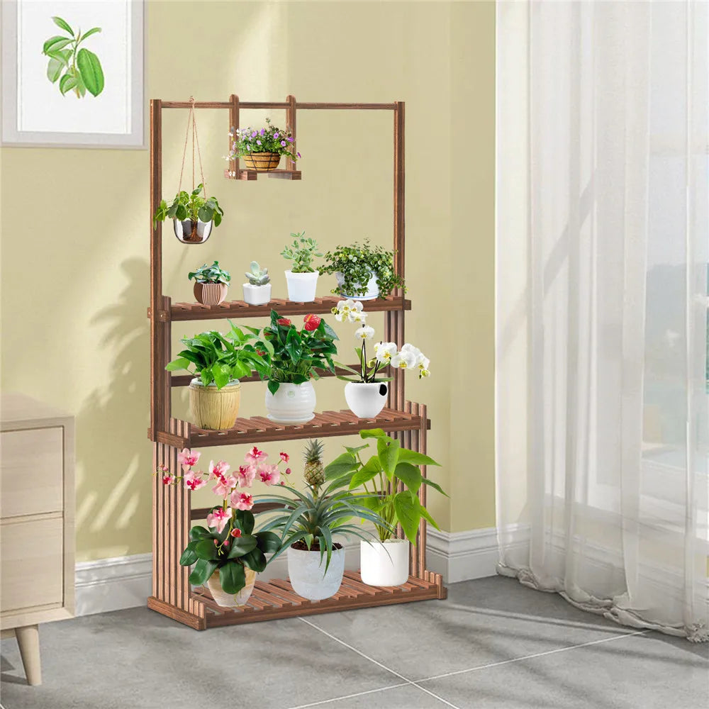 Wood Plant Stand Planter Shelves - SkyHavenZen llc