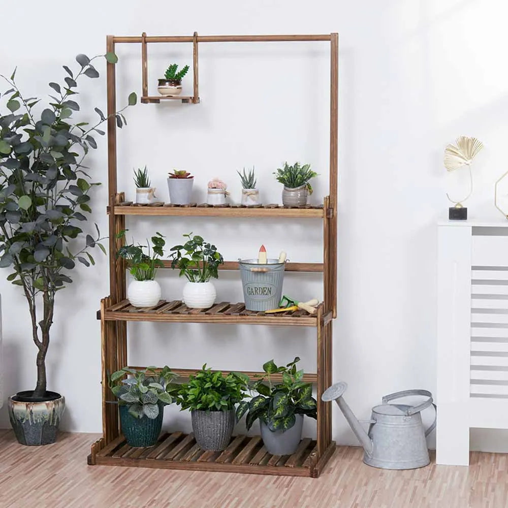 Wood Plant Stand Planter Shelves - SkyHavenZen llc