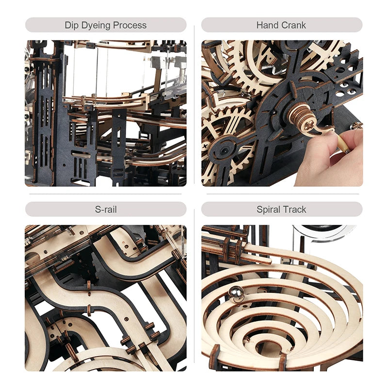 Robotime Rokr Marble Run Set 5 Kinds 3D Wooden Puzzle DIY Model - SkyHavenZen llc