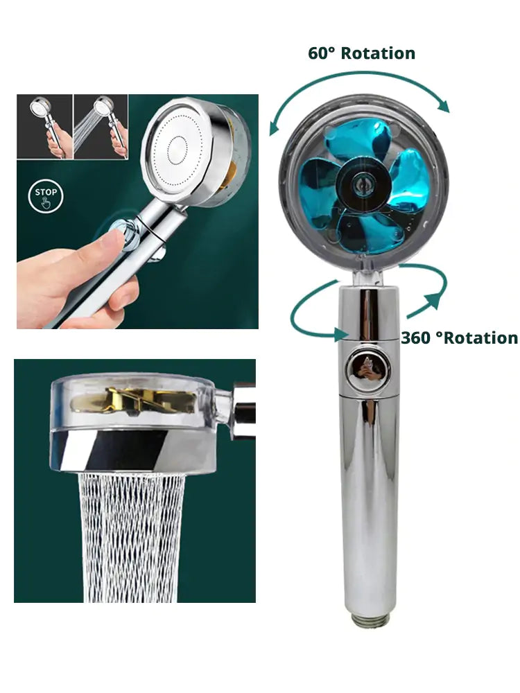 360 Degrees Rotating Shower Head - SkyHavenZen llc