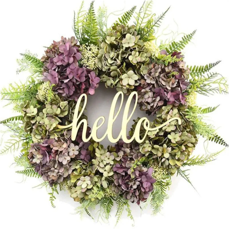 Hydrangea Wreath Household Welcome Sign Artificial Christmas - SkyHavenZen llc