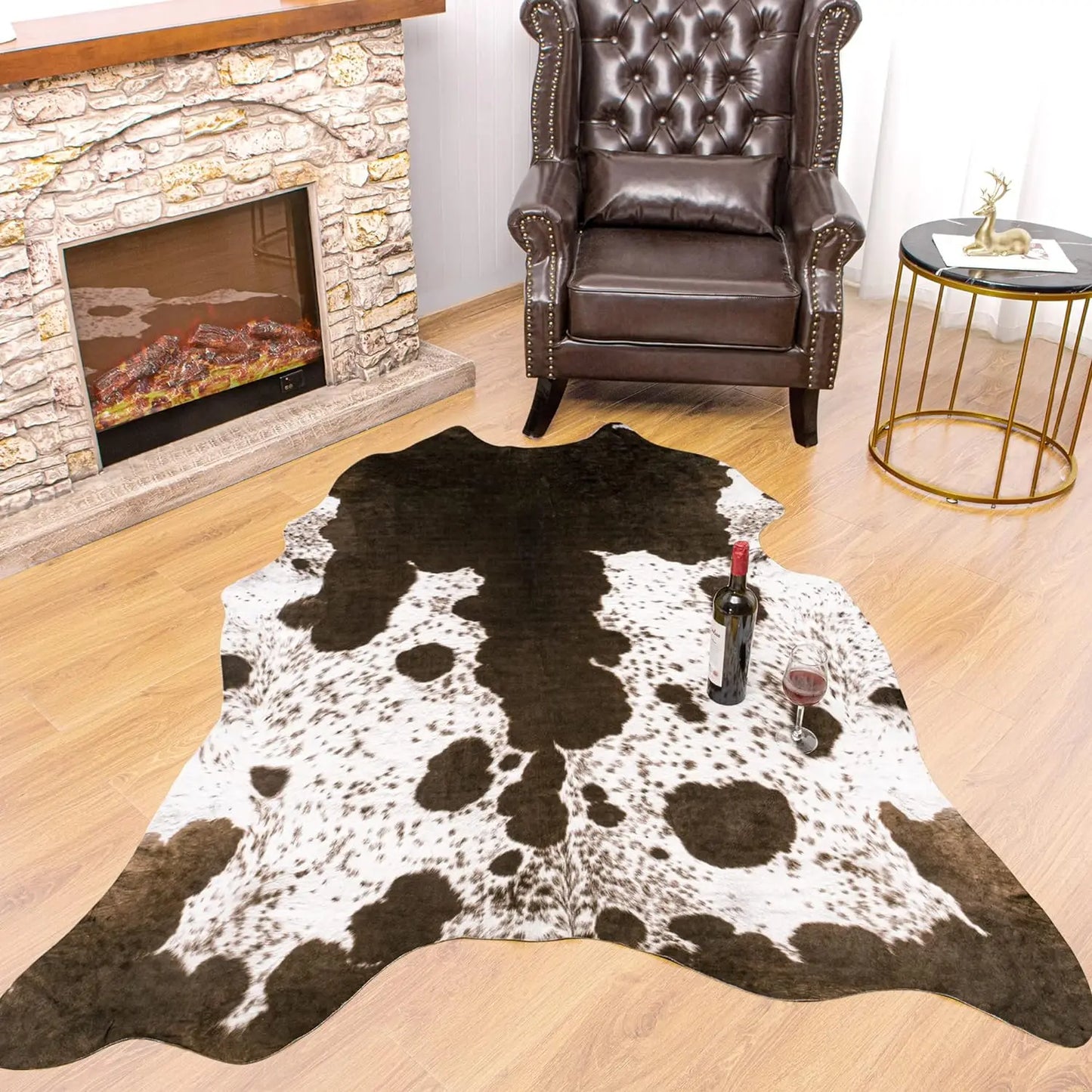 Faux Fur Cow Print Rugs - SkyHavenZen llc