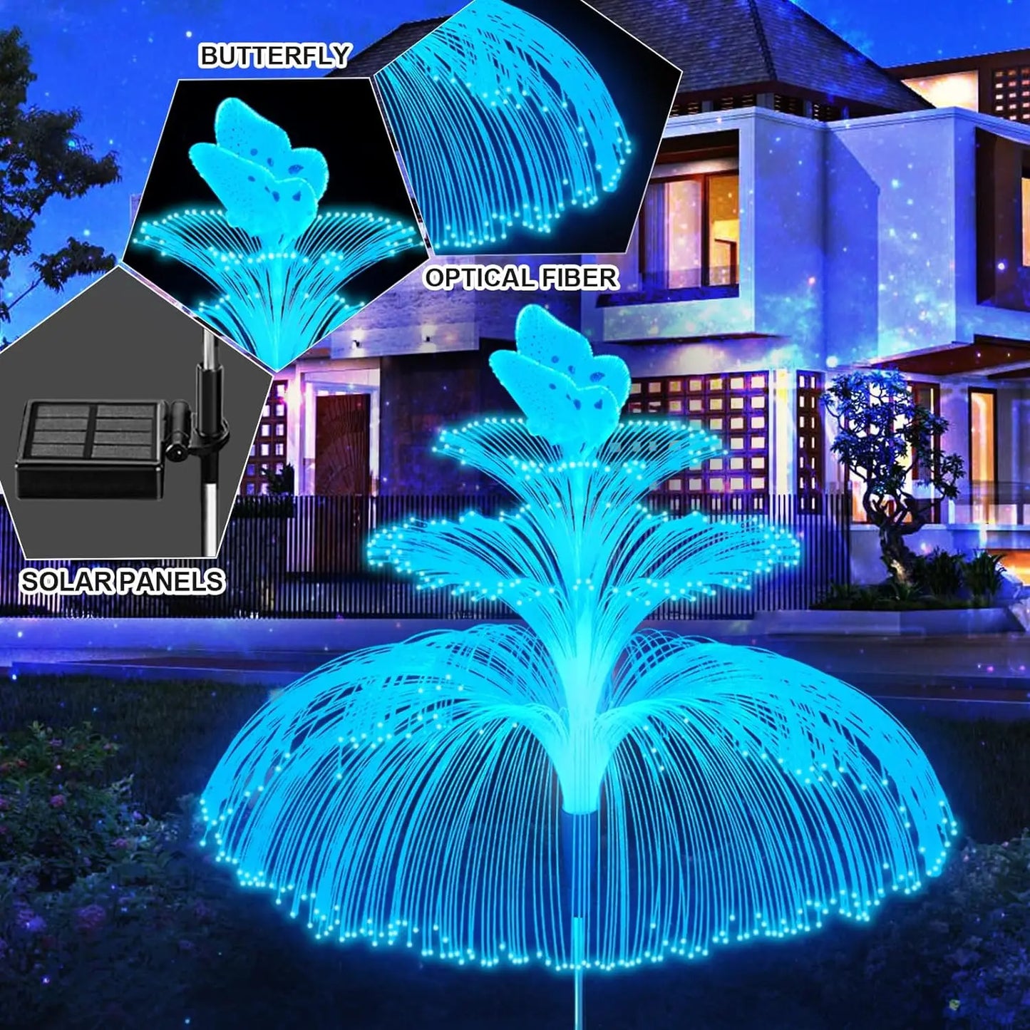 Solar 3 Tier Butterfly Flower Lights Latest 7 Color Changing Butterfly - SkyHavenZen llc