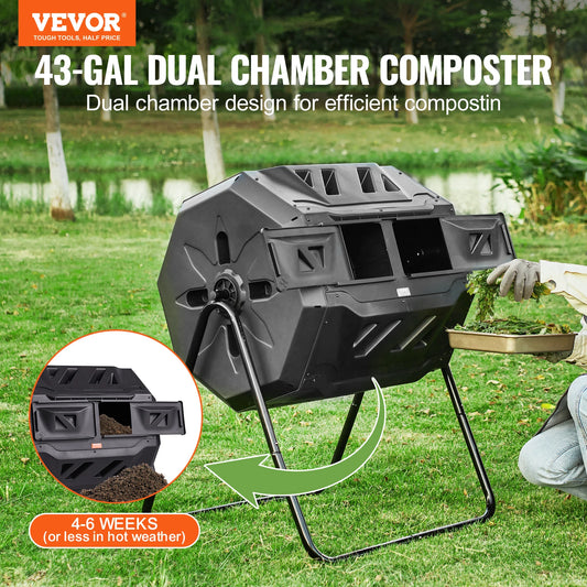 Dual Chamber Composting Tumbler