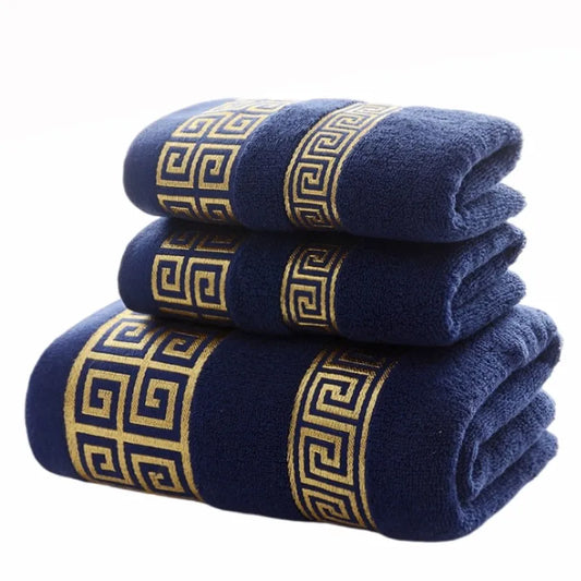 Set of 3 Cotton Bathroom Towels - SkyHavenZen llc