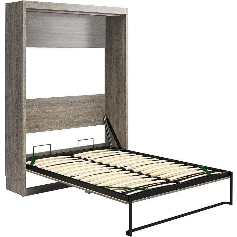 Modern Wood Queen Murphy Wall Bed in Ivory Oak - SkyHavenZen llc