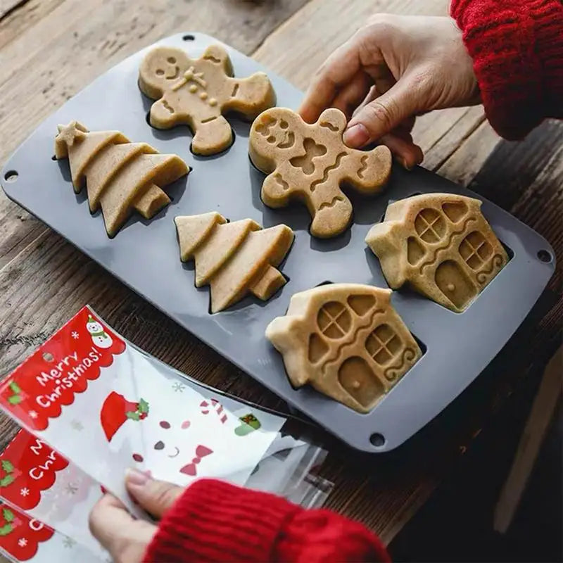 Gingerbread Man Christmas Silicone Mold Chocolate Fondant Mold - SkyHavenZen llc