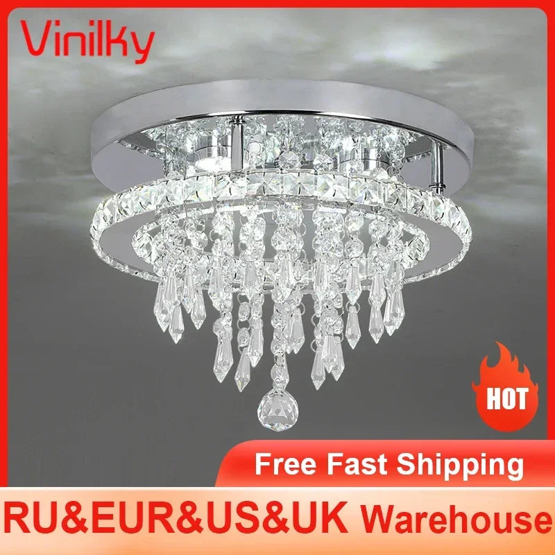 Crystal Ceiling Light Indoor Modern LED Chandeliers - Sky Haven Zen