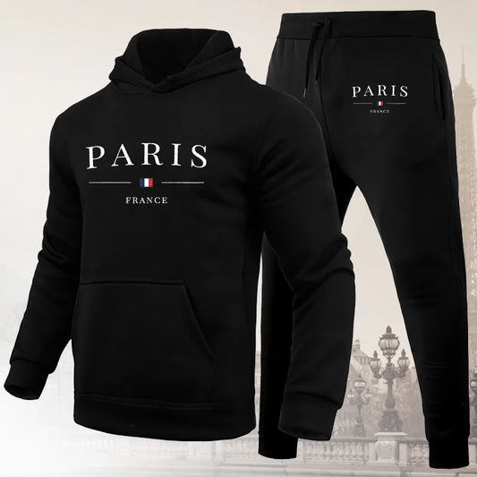 Paris Print Sweatshirt Sweatpants 2 Piece Sets