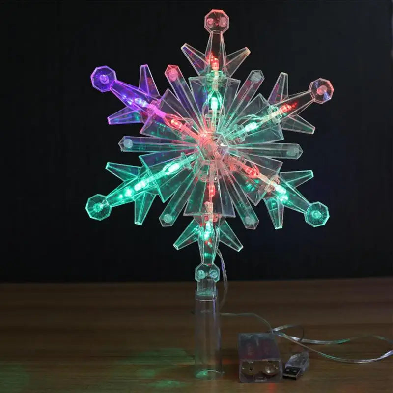 Light Glowing Snowflake Tree Topper Decor - SkyHavenZen llc