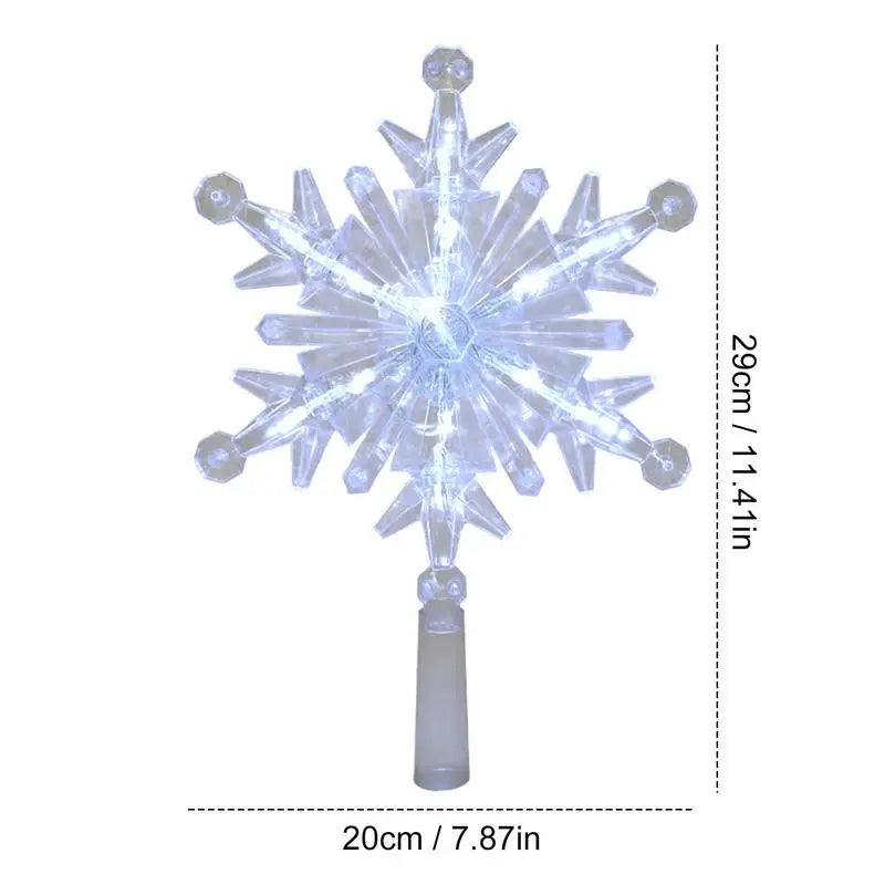 Light Glowing Snowflake Tree Topper Decor - SkyHavenZen llc