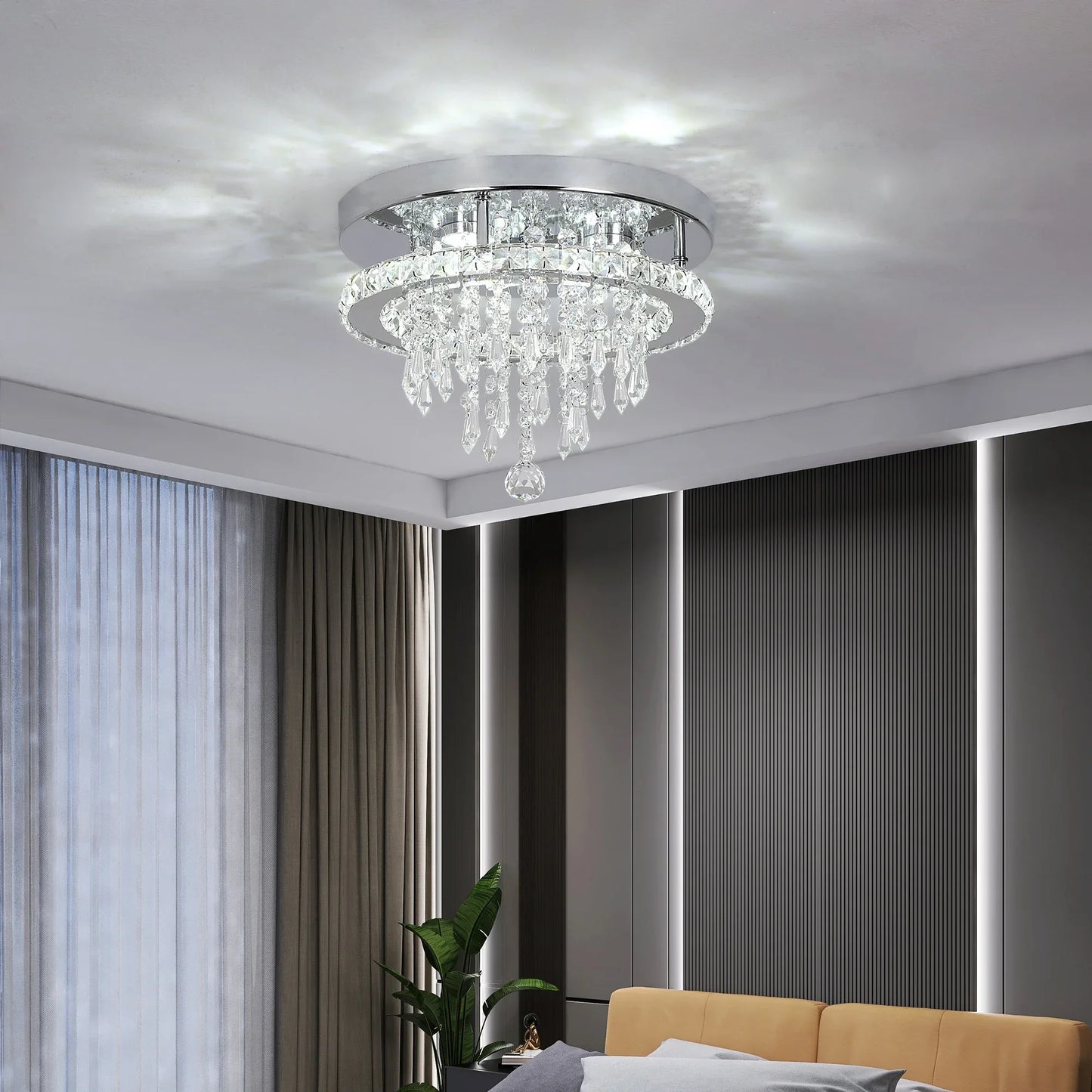 Crystal Ceiling Light Indoor Modern LED Chandeliers - Sky Haven Zen