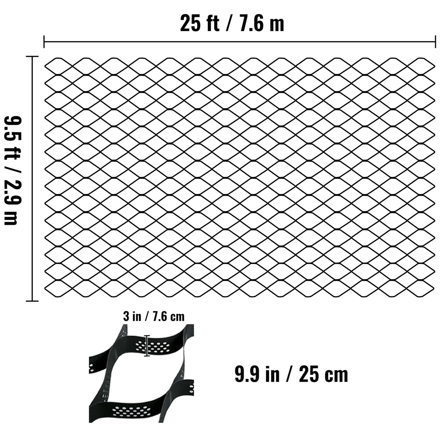 VEVOR Ground Grid Paver Geocell Grid 2 in/3 in Thick Geo Grid