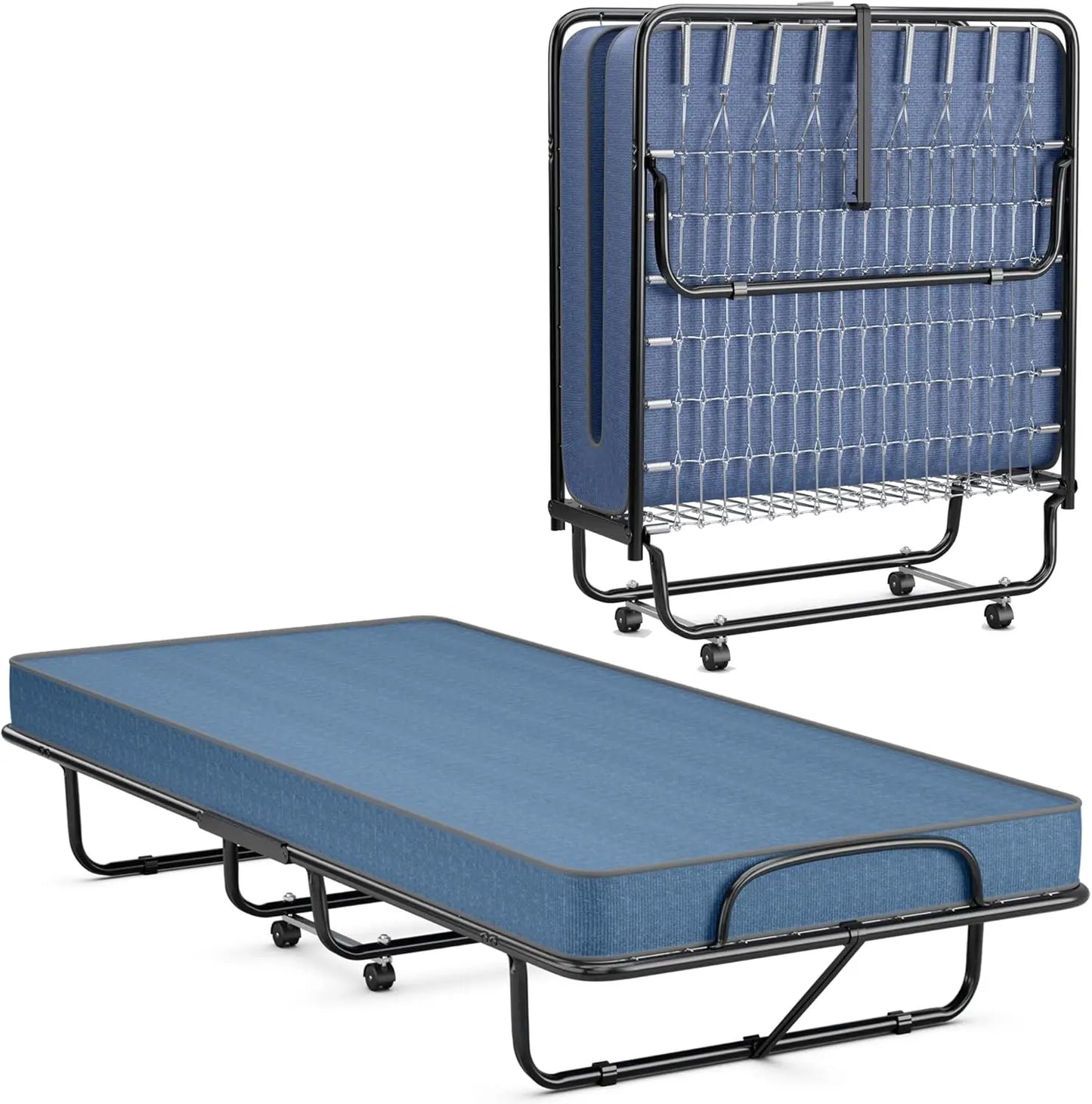 Folding Bed w/ Mattress w/ Memory Foam Mattress