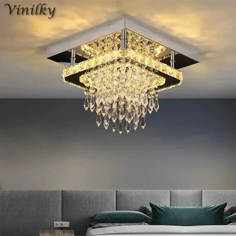 Crystal Ceiling Light Indoor Modern LED Chandeliers - Sky Haven Zen