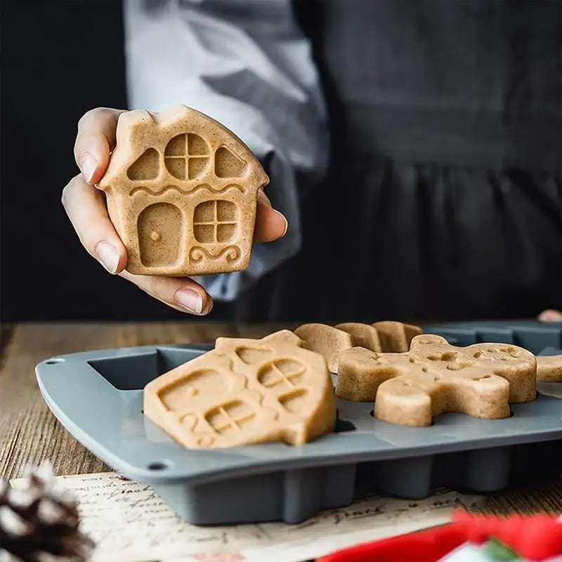 Gingerbread Man Christmas Silicone Mold Chocolate Fondant Mold - SkyHavenZen llc