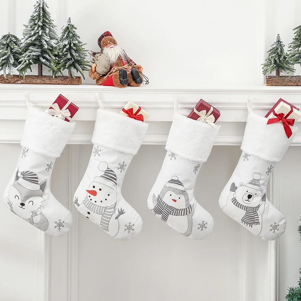 Christmas Snowman Fox Stockings Christmas Ornaments - SkyHavenZen llc