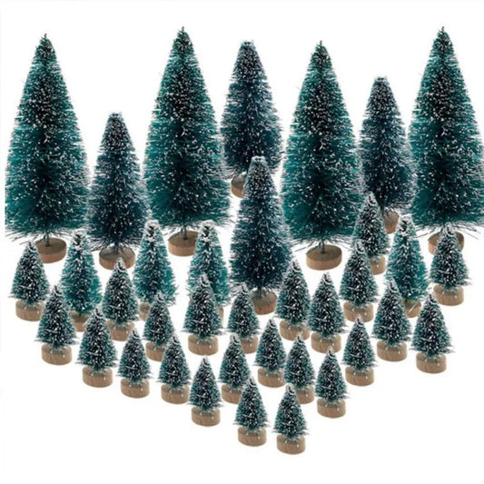 24/43pcs Mini Christmas Trees Bottle Brush Trees - SkyHavenZen llc