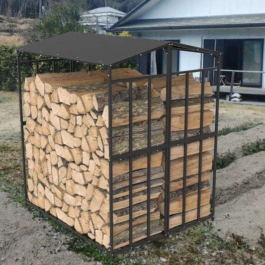 Extra Large Tall Outdoor Firewood Rack with Cover