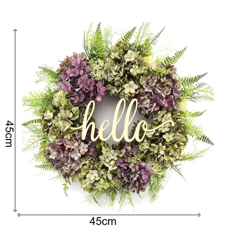 Hydrangea Wreath Household Welcome Sign Artificial Christmas - SkyHavenZen llc