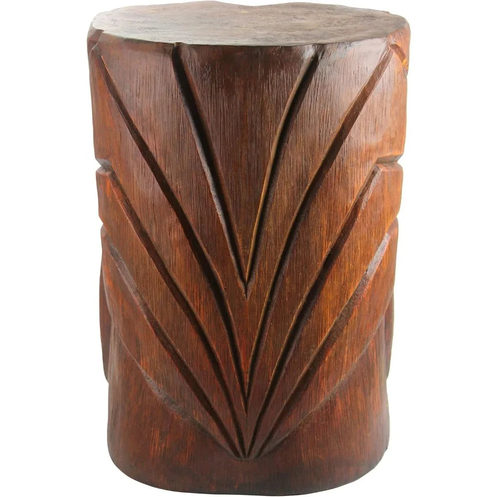 Outdoor Side Table Statue Grande Tiki Spirit Face Kanaloa Teeth for Patio - SkyHavenZen llc