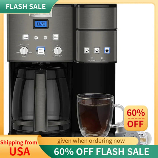 Coffee Maker,12 Cup with 3 Single-Size Brewers, 6, 8, 12 oz,