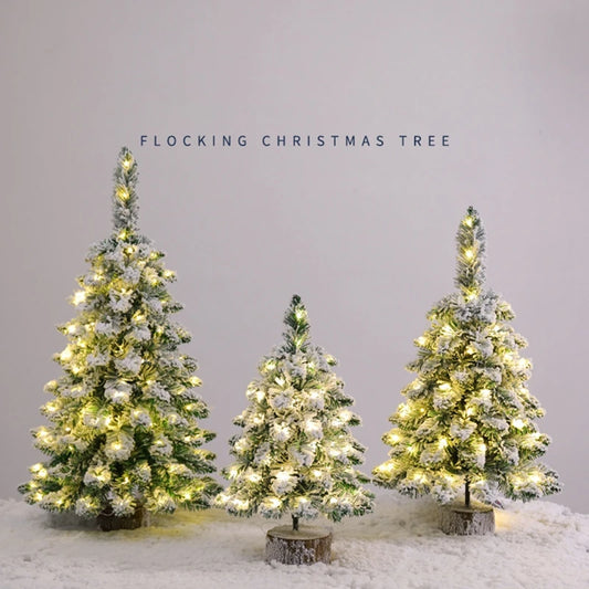 Mini Christmas Tree Desktop Ornament Artificial White Snow Christmas Tree - SkyHavenZen llc