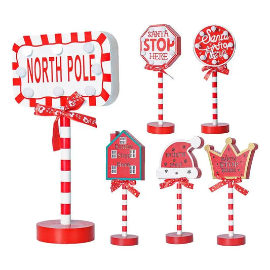 Xms Stop Sign Party Decoration Santa Stop Here - SkyHavenZen llc