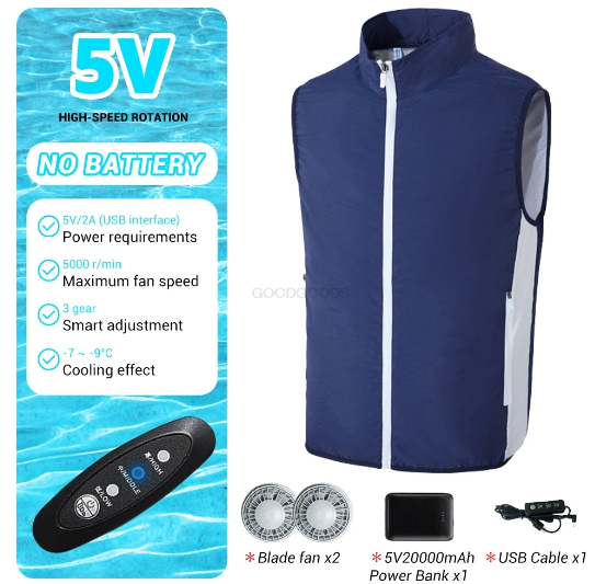 Men's Ice Vest Camping Charging Air Conditioning Clothes - SkyHavenZen llc