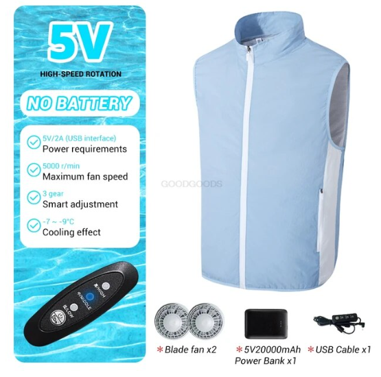 Men's Ice Vest Camping Charging Air Conditioning Clothes - SkyHavenZen llc