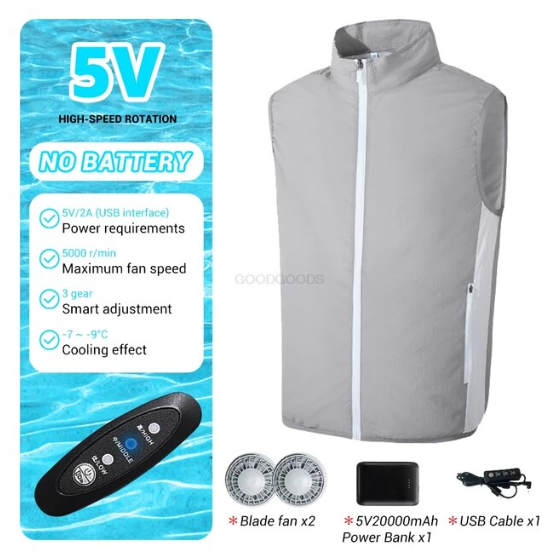 Men's Ice Vest Camping Charging Air Conditioning Clothes - SkyHavenZen llc