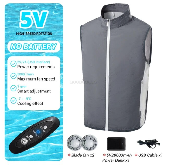 Men's Ice Vest Camping Charging Air Conditioning Clothes - SkyHavenZen llc