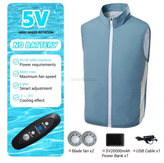 Men's Ice Vest Camping Charging Air Conditioning Clothes - SkyHavenZen llc