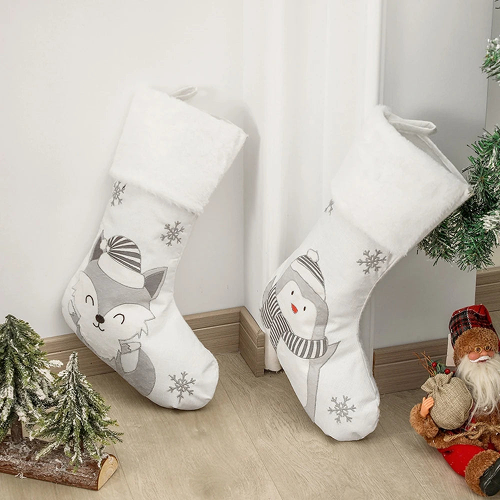 Christmas Snowman Fox Stockings Christmas Ornaments - SkyHavenZen llc