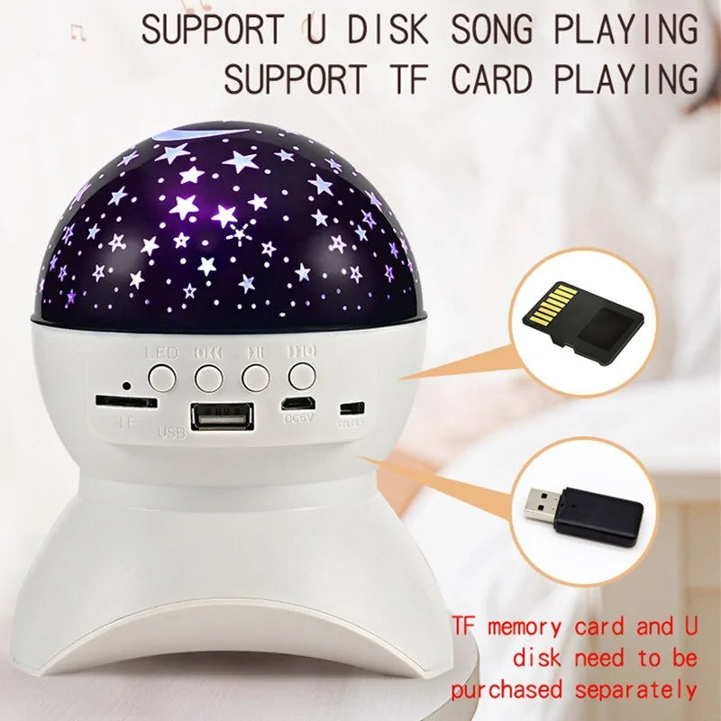 LED Laser Starry Sky Projector Lamp Speaker - SkyHavenZen llc