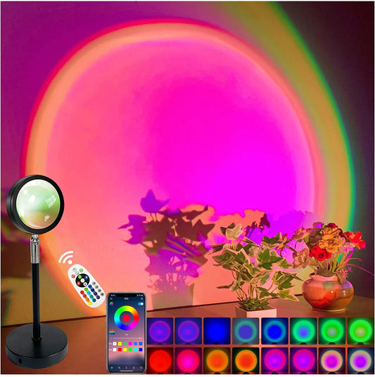 Smart Bluetooth Night Light Rainbow Sunset Projector Lamp - SkyHavenZen llc